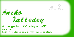 aniko kalledey business card